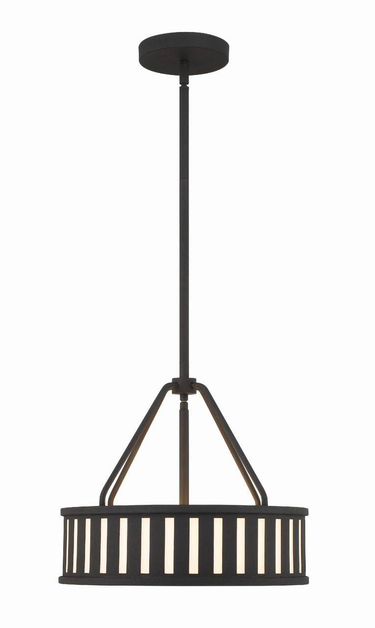 Crystorama Kendal Mini Chandelier - Black Forged 13.75"H