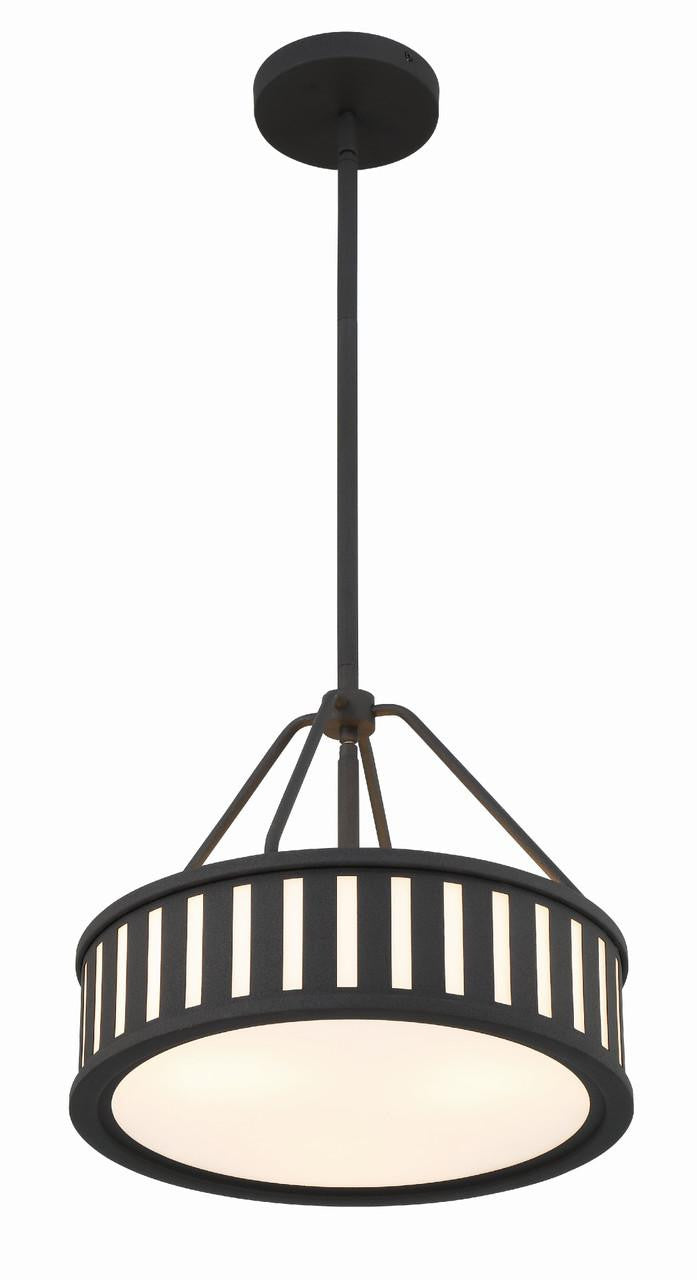 Crystorama Kendal Mini Chandelier - Black Forged 13.75"H