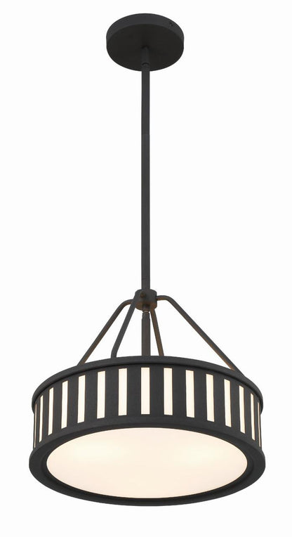 Crystorama Kendal Mini Chandelier - Black Forged 13.75"H