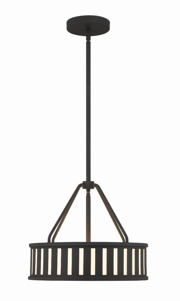 Crystorama Kendal Mini Chandelier - Black Forged 13.75"H
