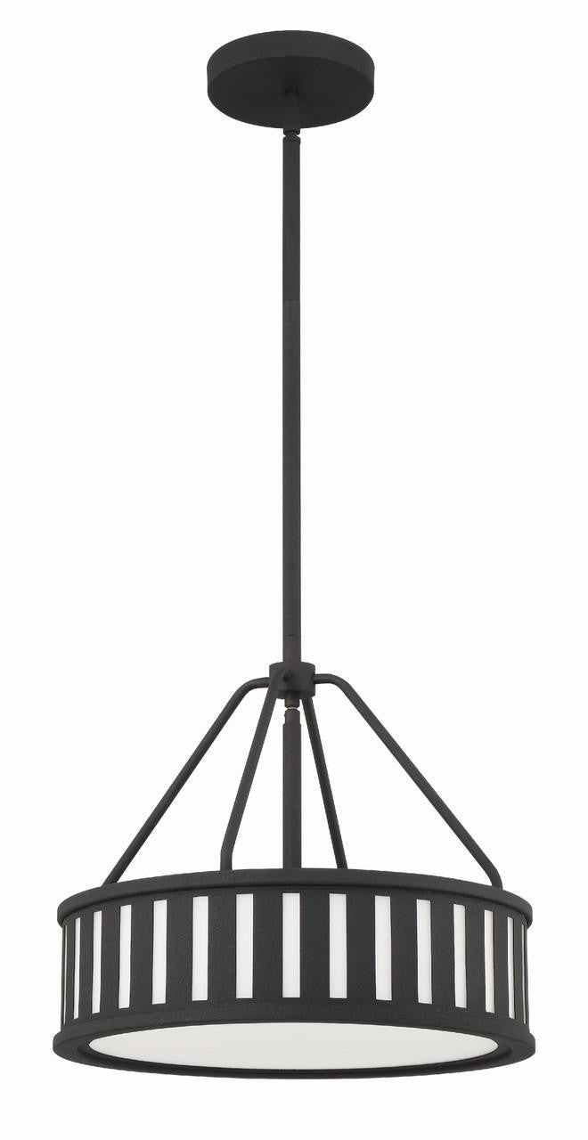Crystorama Kendal Mini Chandelier - Black Forged 13.75"H