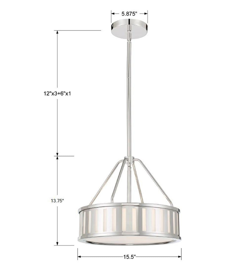Crystorama Kendal Mini Chandelier - Polished Nickel 13.75"H