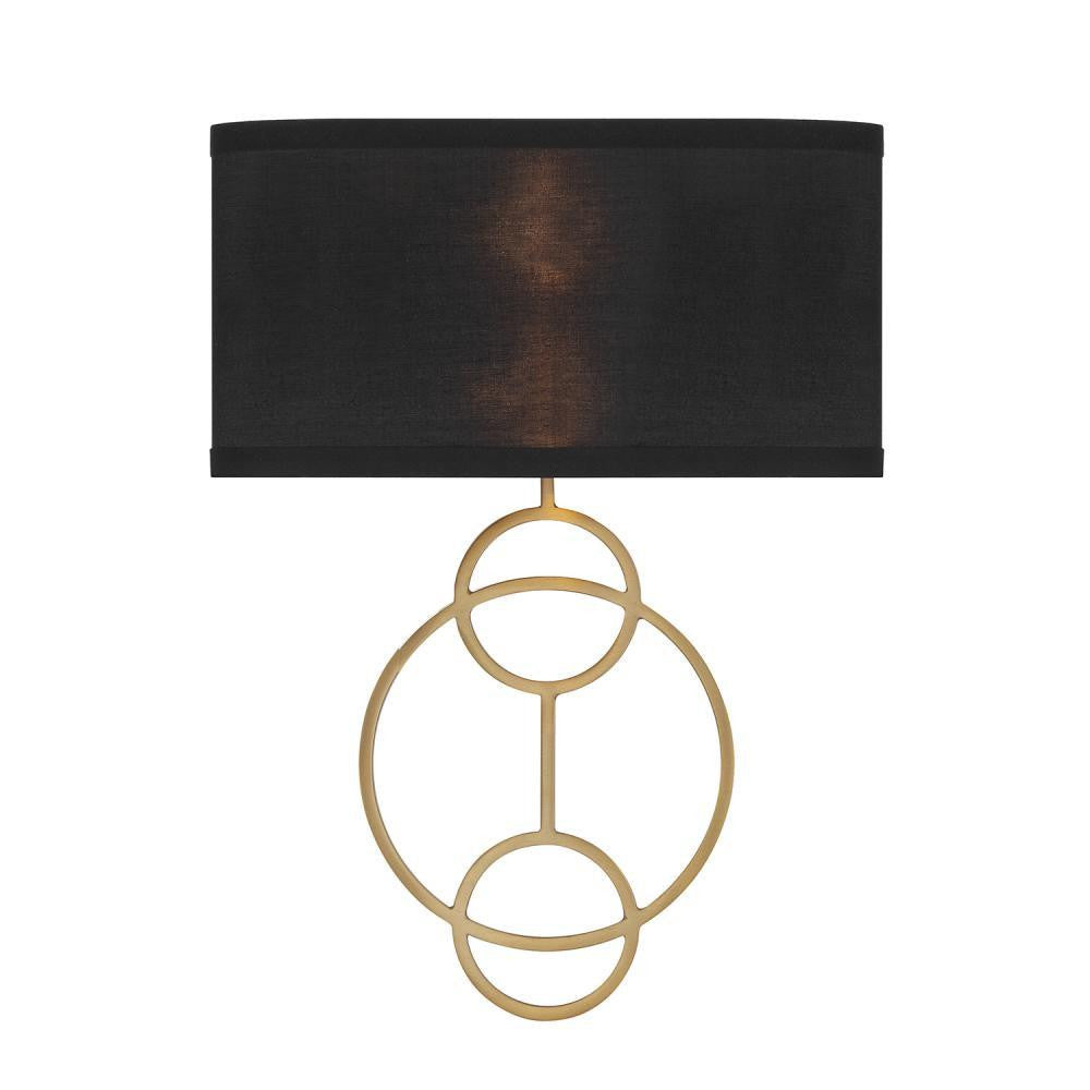 Crystorama Laurel 2 Light Sconce Black