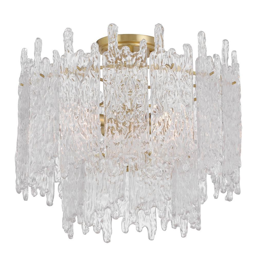 Crystorama Libby Langdon Ackerly Semi Flush Mount Aged Brass