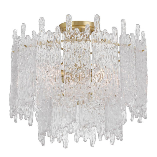 Crystorama Libby Langdon Ackerly Semi Flush Mount Aged Brass