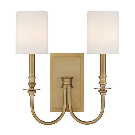 Crystorama Lloyd 2 Light Wall Sconce Aged Brass