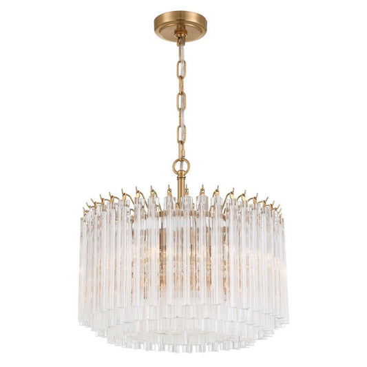 Crystorama Lofton 5 Light Chandelier Aged Brass
