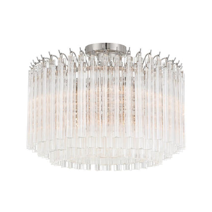Crystorama Lofton 5 Light Semi Flush Mount Polished Nickel
