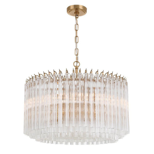 Crystorama Lofton 7 Light Chandelier Aged Brass