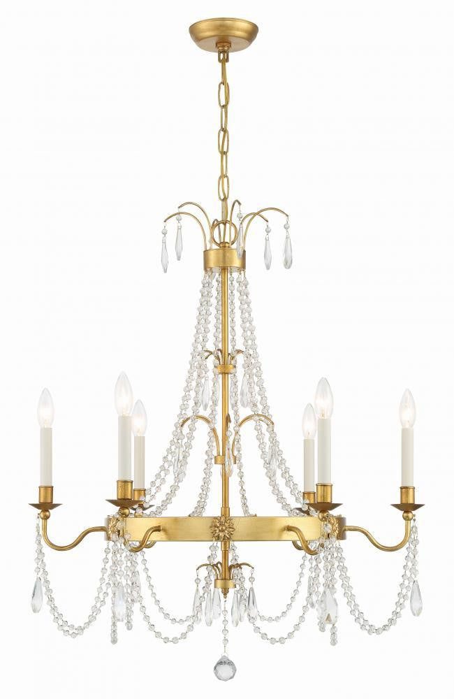 Crystorama Maizey Chandelier Antique Gold
