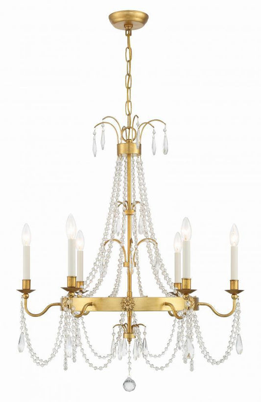 Crystorama Maizey Chandelier Antique Gold