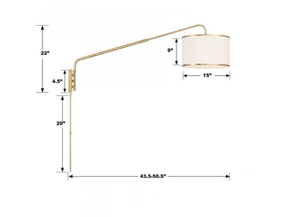 Crystorama Mallory Task Light - Soft Brass 22"H