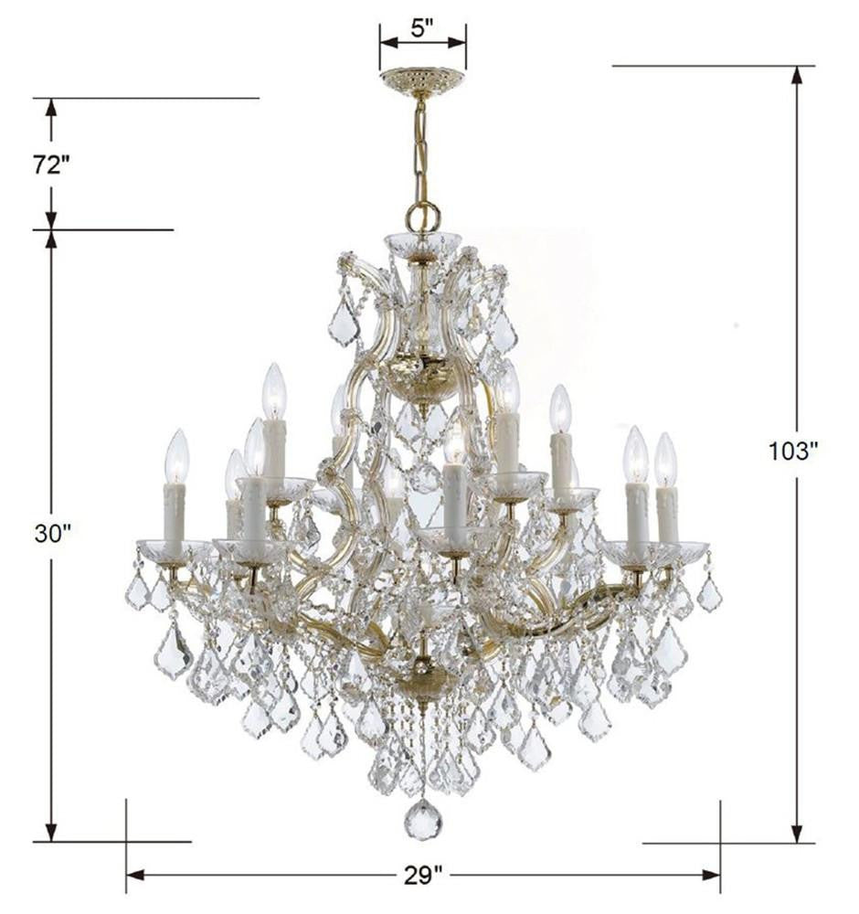 Crystorama Maria Theresa Chandelier - Gold, Swarovski Spectra Crystal 30"H