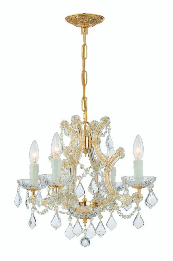Crystorama Maria Theresa Mini Chandelier - Gold, Clear Italian 15"H