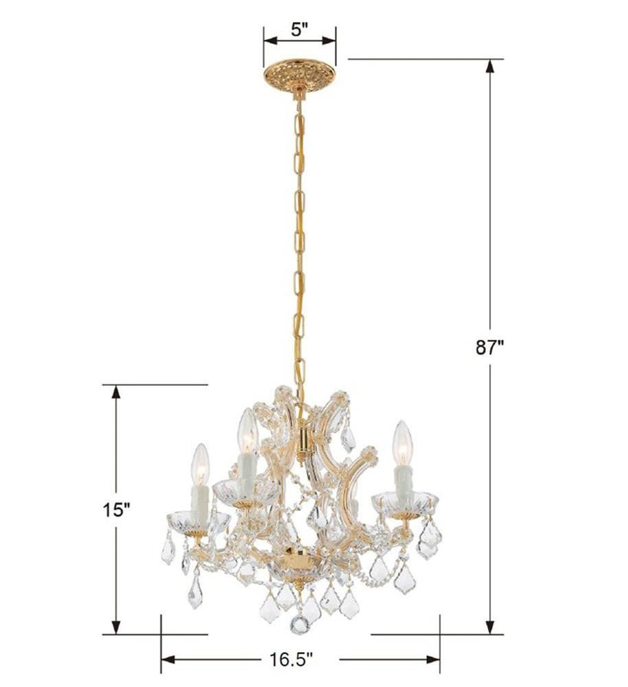 Crystorama Maria Theresa Mini Chandelier - Gold, Clear Italian 15"H