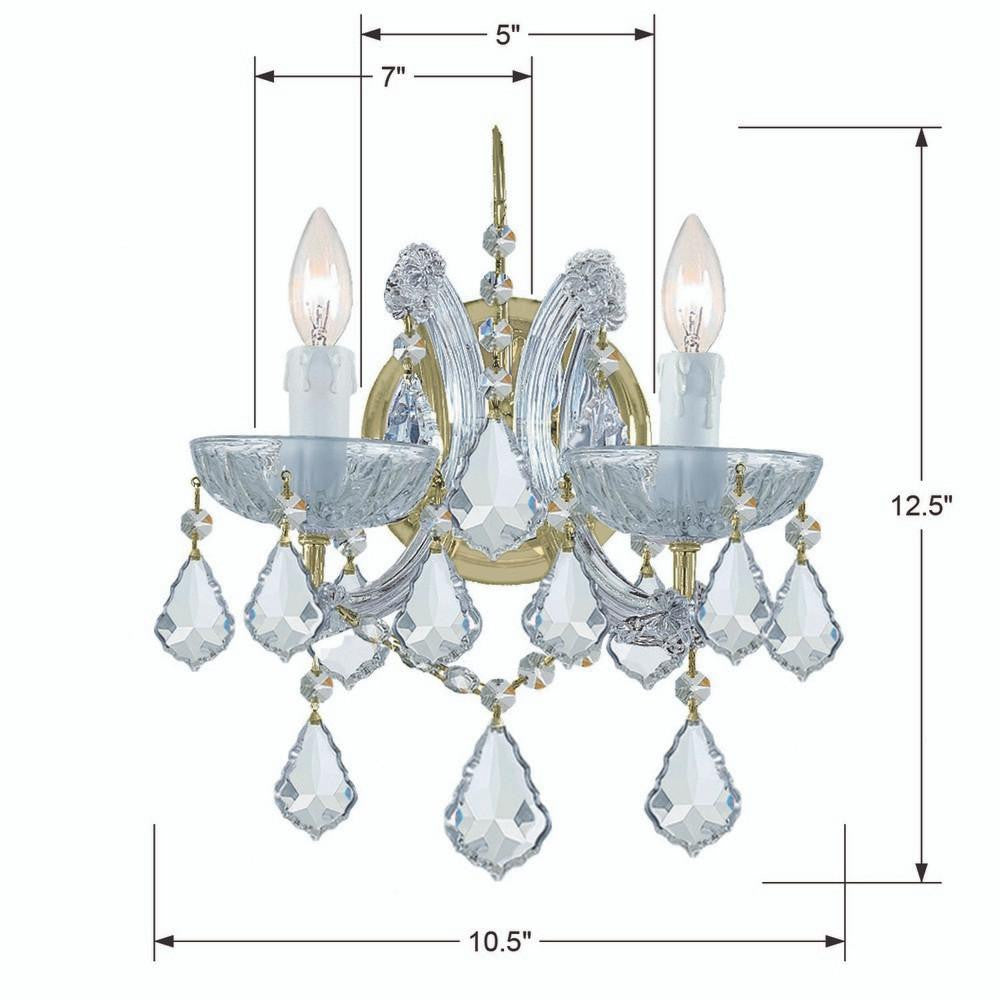 Crystorama Maria Theresa Wall Sconce - Gold, Clear Italian 12.5"H
