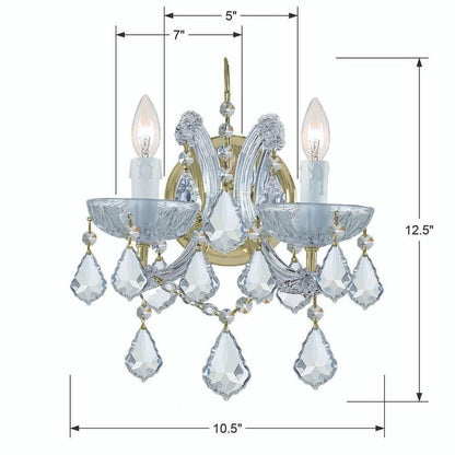 Crystorama Maria Theresa Wall Sconce - Gold, Clear Italian 12.5"H