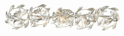 Crystorama Marselle 5 Light Bathroom Vanity - Antique Silver, Hand Cut Crystal 8.5"H