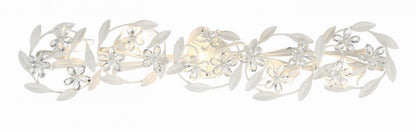 Crystorama Marselle 5 Light Bathroom Vanity - Matte White, Hand Cut Crystal 8.5"H