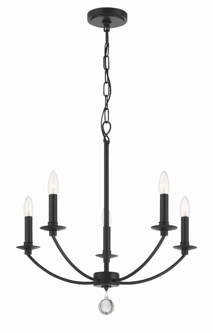 Crystorama Mila Chandelier - Black 24"H