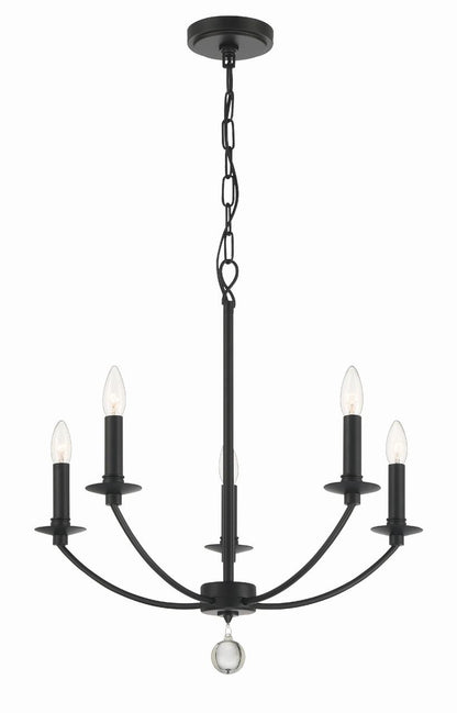 Crystorama Mila Chandelier - Black 24"H