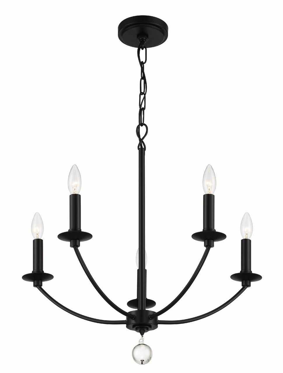 Crystorama Mila Chandelier - Black 24"H