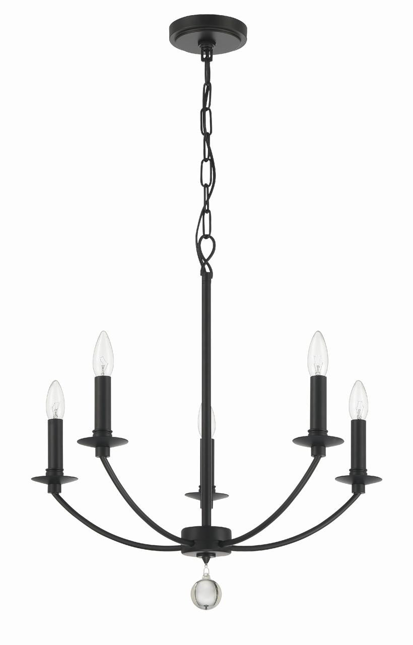 Crystorama Mila Chandelier - Black 24"H