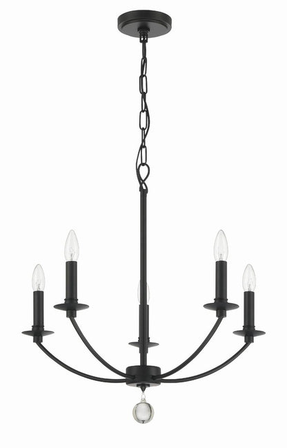 Crystorama Mila Chandelier - Black 24"H