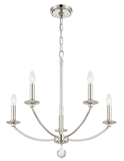 Crystorama Mila Chandelier - Polished Nickel 24"H