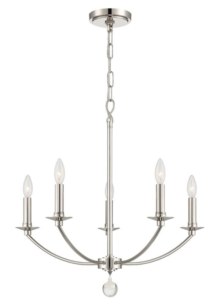 Crystorama Mila Chandelier - Polished Nickel 24"H