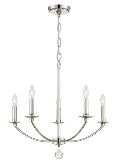Crystorama Mila Chandelier - Polished Nickel 24"H