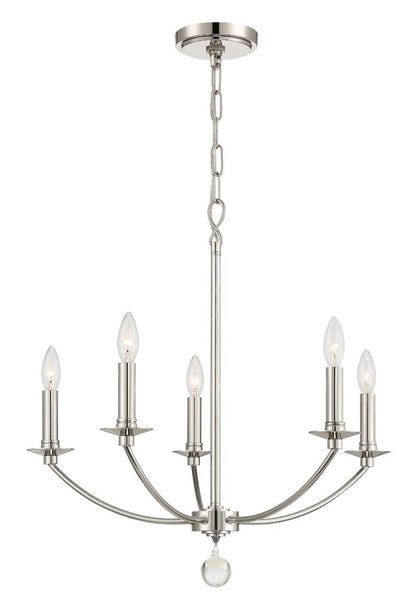 Crystorama Mila Chandelier - Polished Nickel 24"H