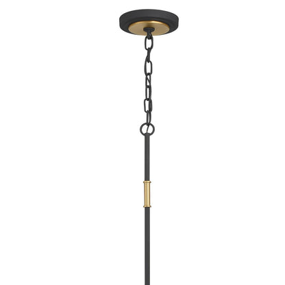 Crystorama Niles 4 Light Chandelier - Black Forged, Modern Gold 22.25"H