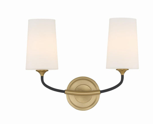 Crystorama Niles Wall Sconce Black Forged, Modern Gold