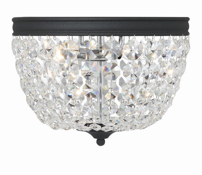 Crystorama Nola 2 Light Flush Mount Black Forged