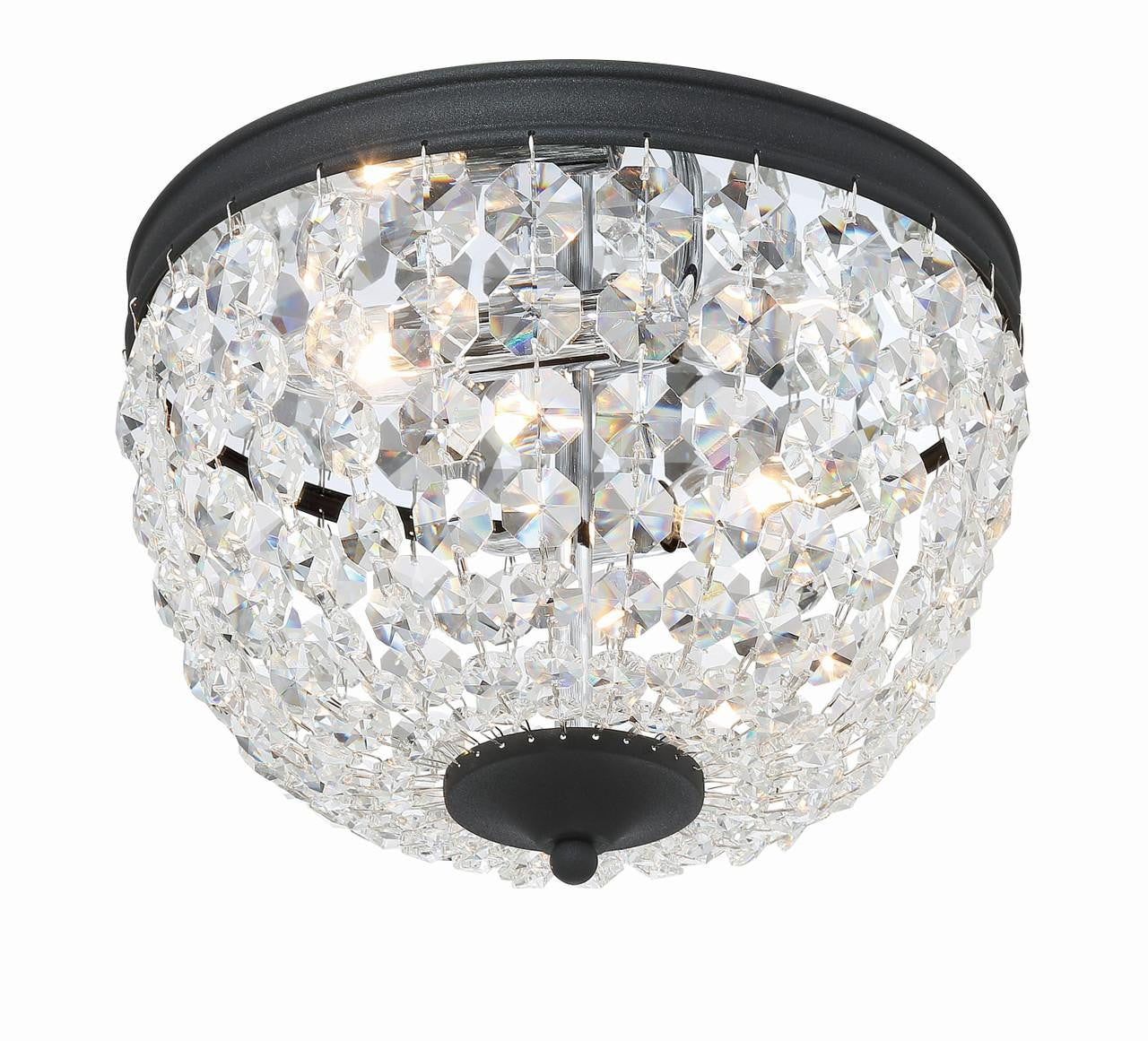 Crystorama Nola 2 Light Flush Mount Vibrant Gold