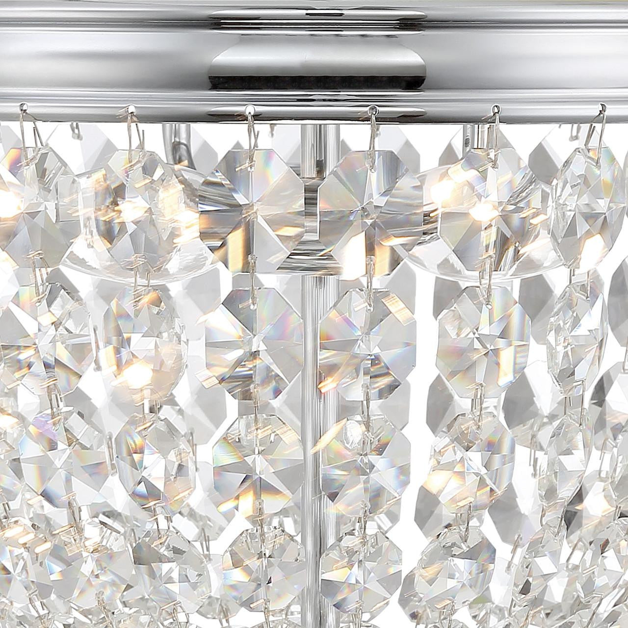 Crystorama Nola 2 Light Flush Mount - Polished Chrome, Hand Cut Crystal 8.5"H
