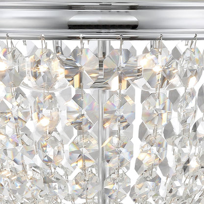 Crystorama Nola 2 Light Flush Mount - Polished Chrome, Hand Cut Crystal 8.5"H