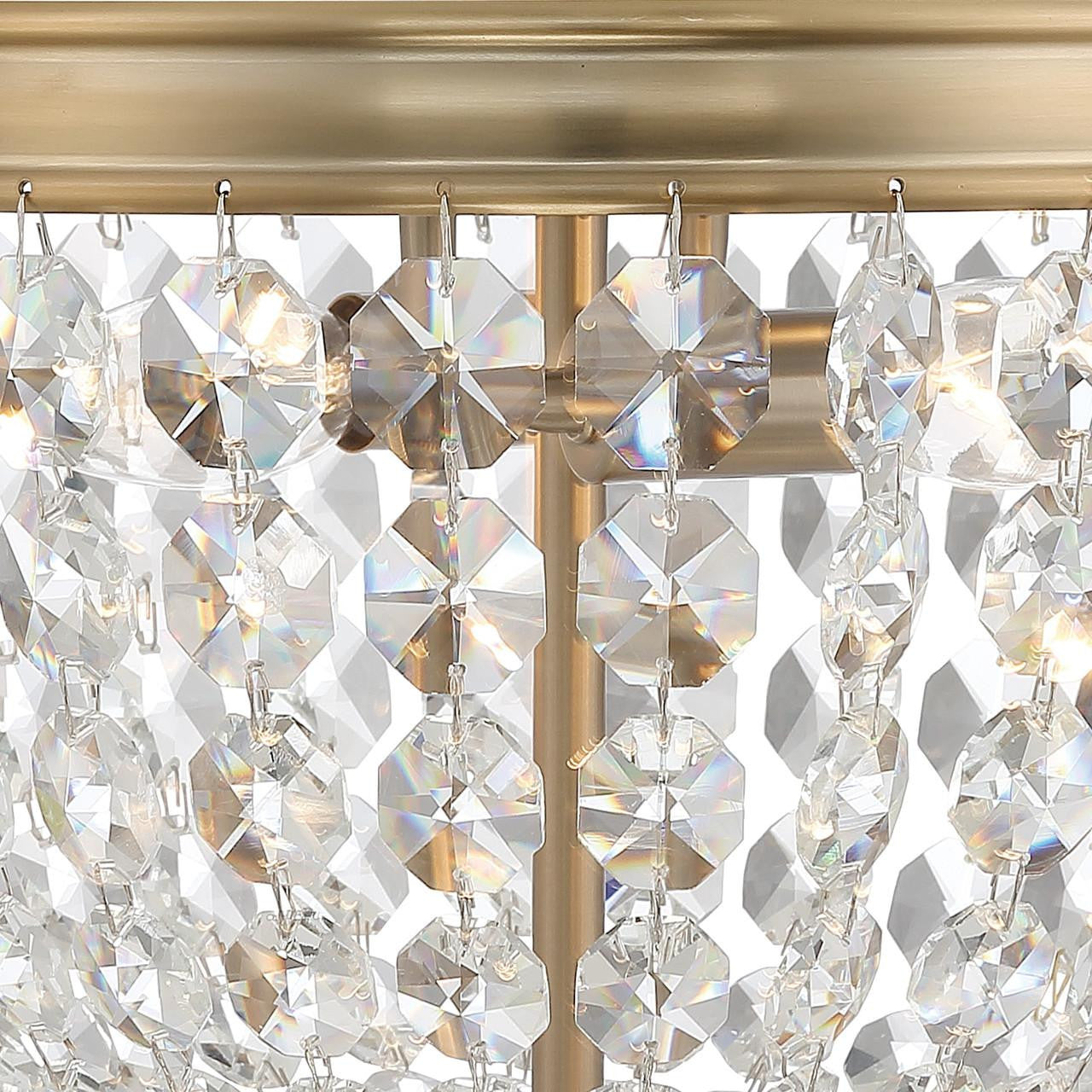 Crystorama Nola 2 Light Flush Mount - Vibrant Gold, Hand Cut Crystal 8.5"H