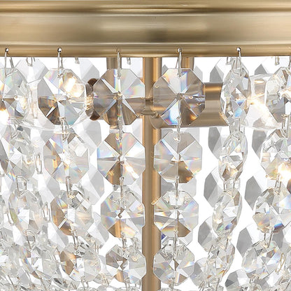 Crystorama Nola 2 Light Flush Mount - Vibrant Gold, Hand Cut Crystal 8.5"H