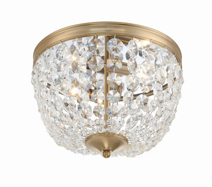 Crystorama Nola 2 Light Flush Mount - Vibrant Gold, Hand Cut Crystal 8.5"H