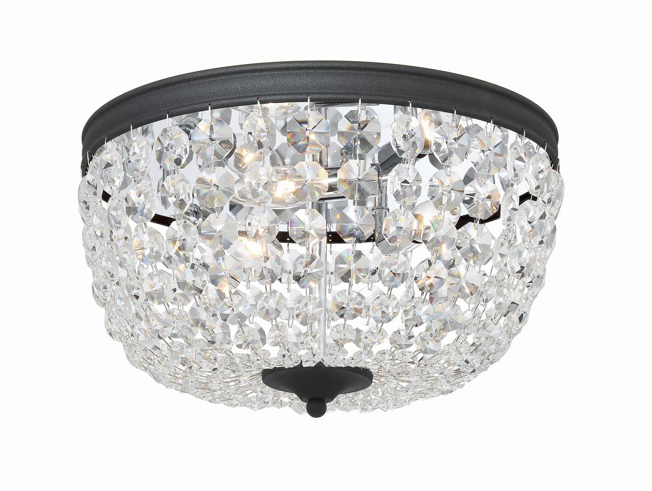 Crystorama Nola 3 Light Flush Mount Vibrant Gold
