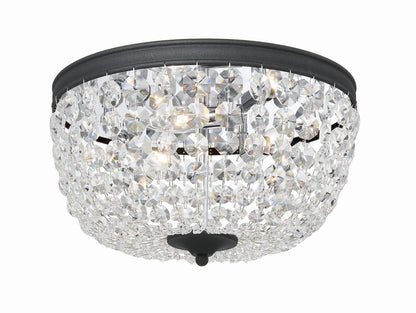 Crystorama Nola 3 Light Flush Mount Vibrant Gold