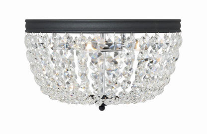 Crystorama Nola 3 Light Flush Mount Black Forged