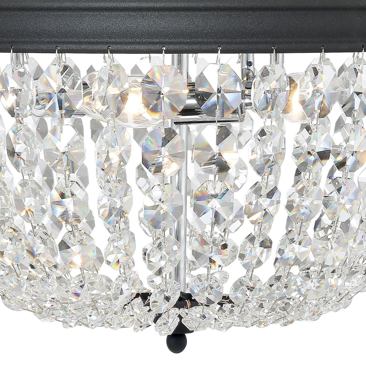 Crystorama Nola 3 Light Flush Mount Polished Chrome