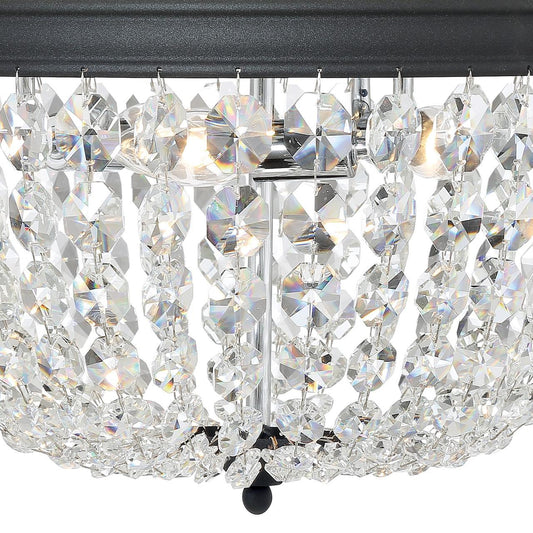 Crystorama Nola 3 Light Flush Mount Polished Chrome