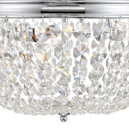 Crystorama Nola 3 Light Flush Mount - Polished Chrome, Hand Cut Crystal 8.5"H