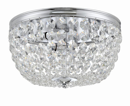 Crystorama Nola 3 Light Flush Mount - Polished Chrome, Hand Cut Crystal 8.5"H