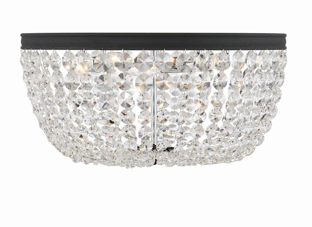 Crystorama Nola 5 Light Flush Mount Black Forged