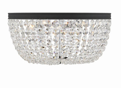 Crystorama Nola 5 Light Flush Mount Black Forged